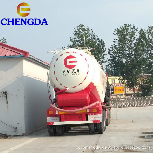 Chengda 45m3 Bulk Powder النقل 54 طن تحميل الوزن الأسمنت نصف مقطورة للبيع